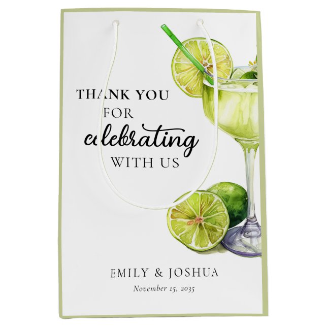 Fiesta Margarita Couples Shower Medium Gift Bag (Front)