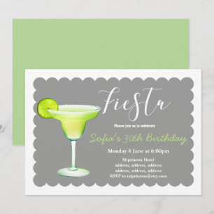 fiesta, margarita day, birthday, invitation