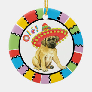 Fiesta Mastiff Ceramic Tree Decoration