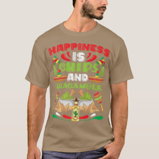 Fiesta Meico Meican Cinco De Mayo Chips And Avocad T-Shirt