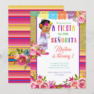 Fiesta Mexican 1st birthday invitations