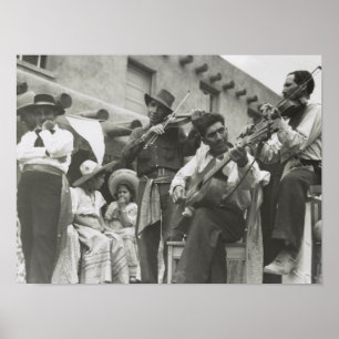 Fiesta Mexican American Musicians Taos NM  Poster