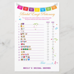 Fiesta Mexican Bridal Shower Game PRINTED