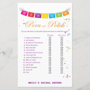 Fiesta Mexican Bridal Shower Game PRINTED