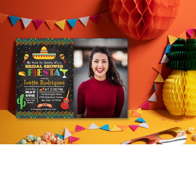 Fiesta Mexican Bridal Shower Photo Invitation (Creator Uploaded)
