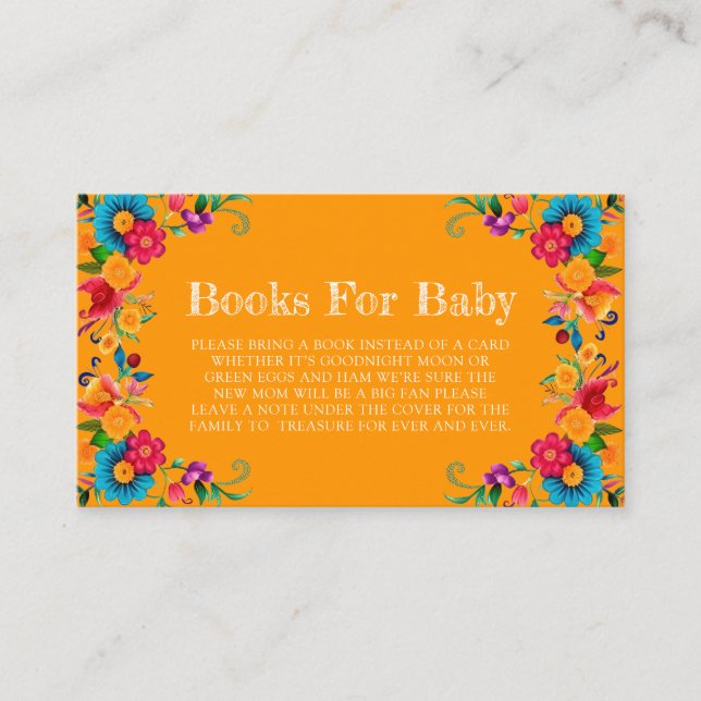 Fiesta Mexican Floral Books For Baby Enclosure Card (Front)