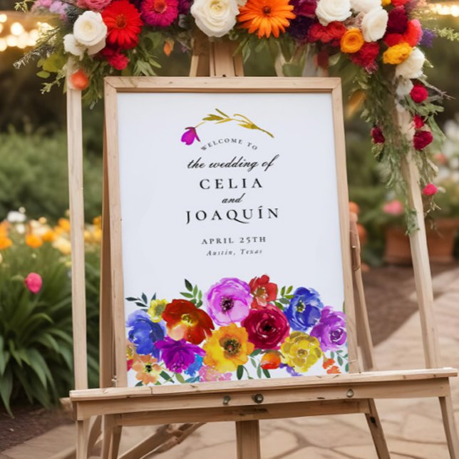 Fiesta Mexican Floral Wedding Welcome Sign (Creator Uploaded)