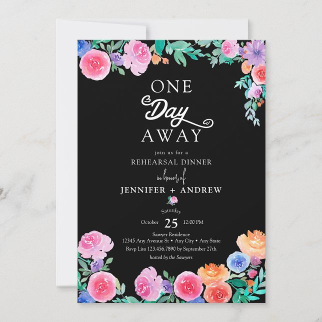 Fiesta | Mexican Flowers | Rehearsal Dinner Invitation (Front)