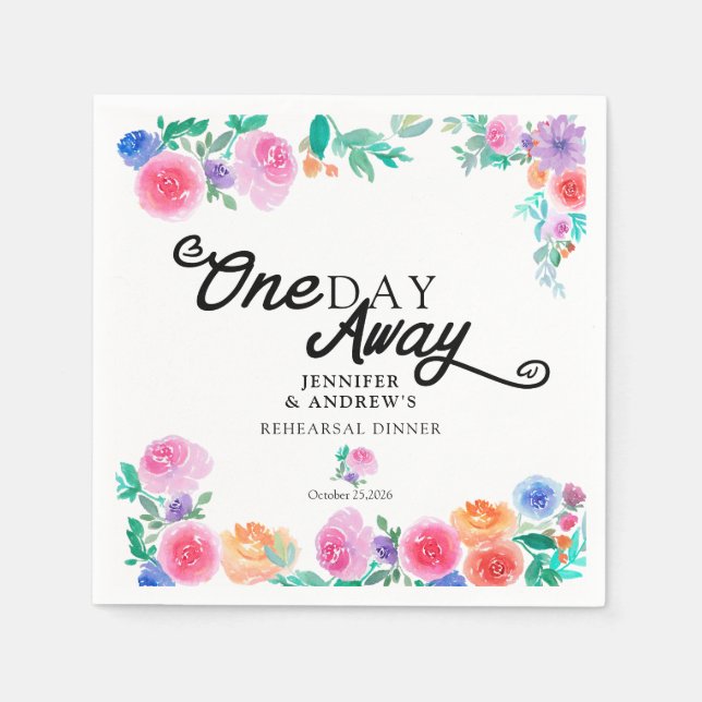 Fiesta | Mexican Flowers | Rehearsal Dinner Napkin (Front)