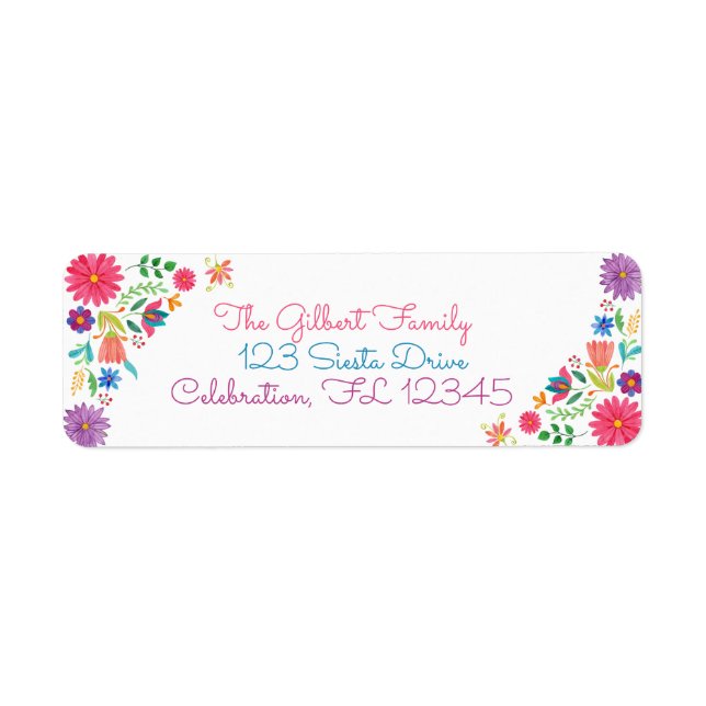 Fiesta Mexican Folk Watercolor Floral Birthday Tha (Front)