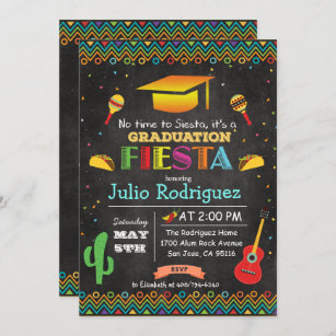 Fiesta Mexican Graduation Chalk Invitation