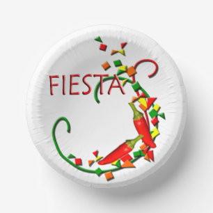 Fiesta Mexican Hot Peppers Party  Paper Plate