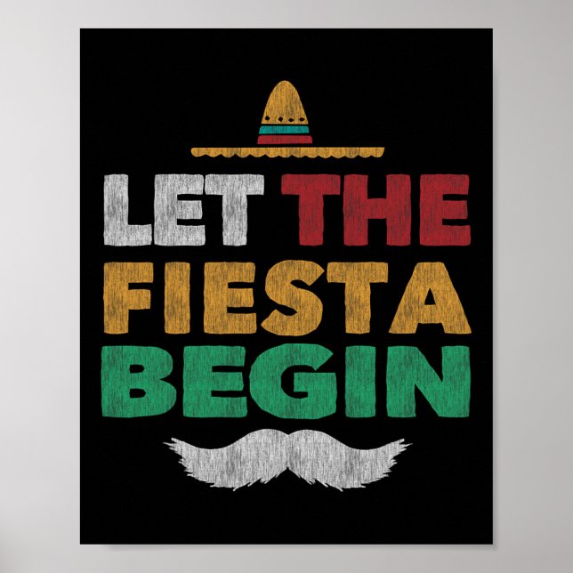 Fiesta Mexican Party Funny Cinco De Mayo  Poster (Front)