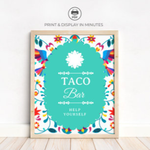Fiesta Mexican Taco Bar Bridal Shower Sign