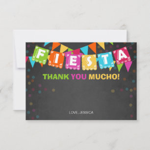 Fiesta Mexican Thank You Card Birthday Party