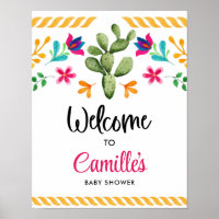 Fiesta Mexican Theme Party Welcome Poster