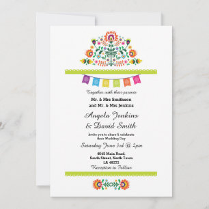 Fiesta Mexican Wedding Party Colorful Invitation