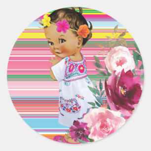 Fiesta Mexicana Baby Shower Baby girl Stickers