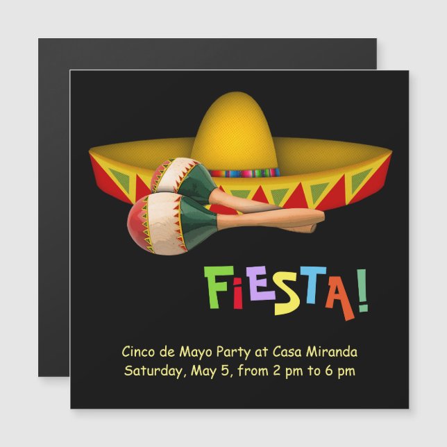 Fiesta Mexicana Magnetic Invitation (Front/Back)