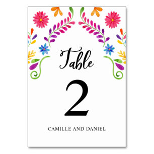 Fiesta Mexico Theme Wedding Table Number