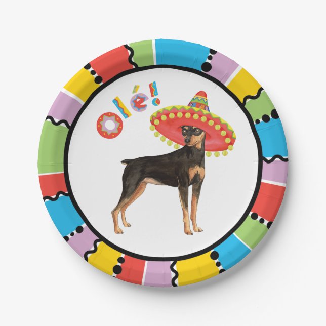 Fiesta Min Pin Paper Plate (Front)