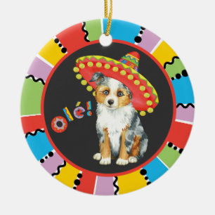 Fiesta Miniature American Shepherd Ceramic Tree Decoration