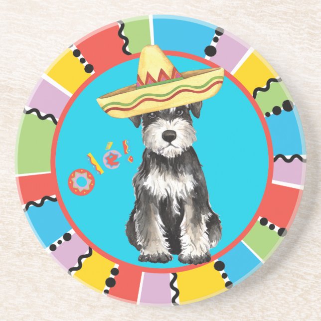 Fiesta Miniature Schnauzer Coaster (Front)