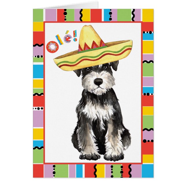 Fiesta Miniature Schnauzer Greeting Card (Front)