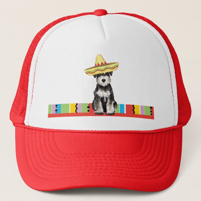 Fiesta Miniature Schnauzer Trucker Hat (Front)