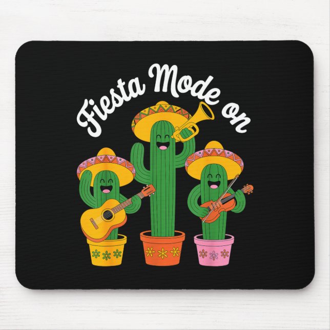 Fiesta mode cactus band cinco de mayo funny mexica mouse mat (Front)