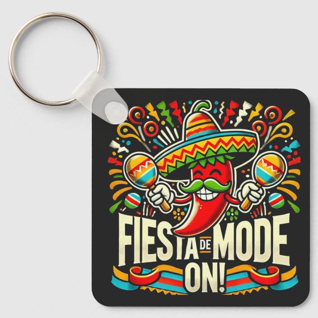 fiesta mode on! key ring (Front)