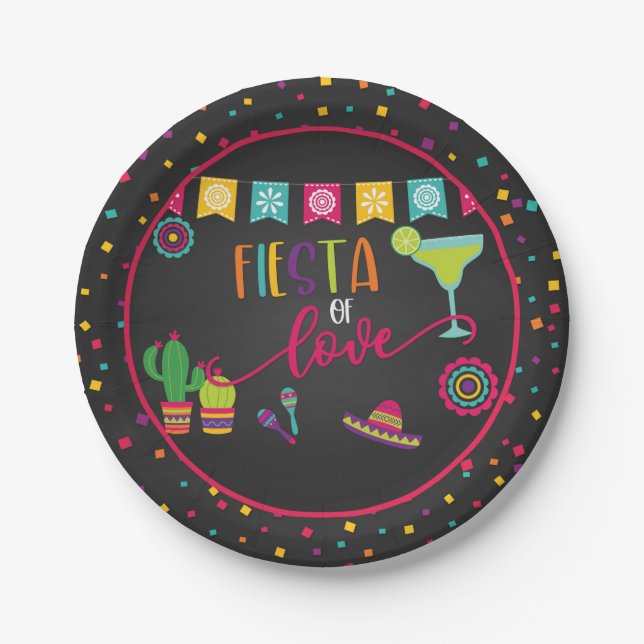 Fiesta of Love Wedding Shower Party Plate (Front)
