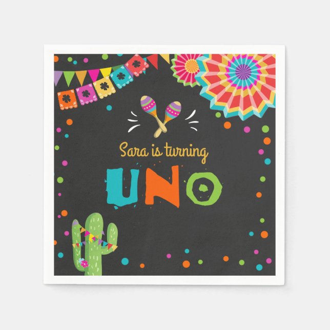 Fiesta Paper Napkins Mexican Uno First Birthday (Front)