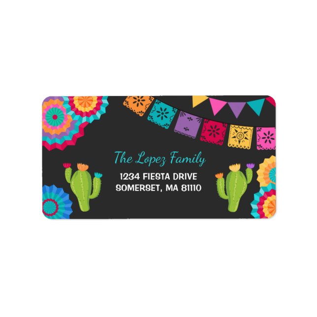 Fiesta Party Address Labels Mexican Fiesta Party (Front)