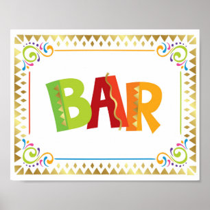 Fiesta Party BAR Sign Print
