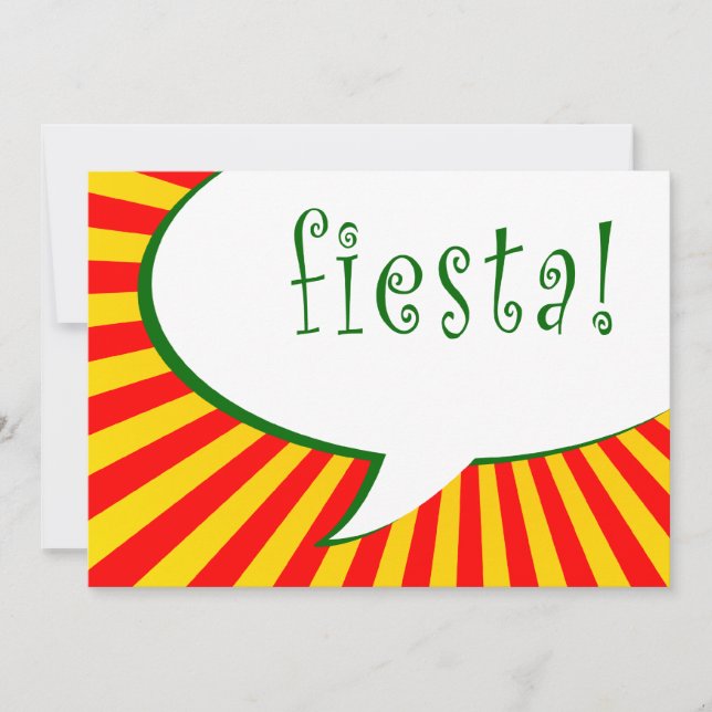 fiesta party : comic speech bubble invitation (Front)