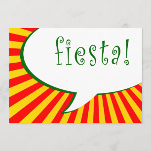 fiesta party : comic speech bubble invitation