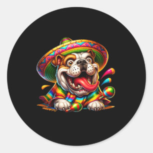 Fiesta Party Family Cinco De Mayo Mexican English Classic Round Sticker