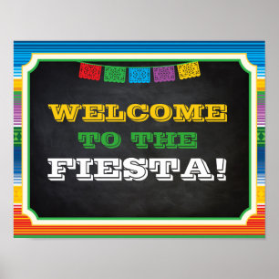 Fiesta Party Sign, Welcome Sign, Mexican Party Poster