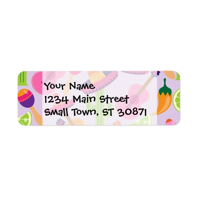 Fiesta Party Sombrero Cactus Limes Peppers Maracas (Front)