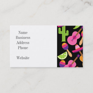 Fiesta Party Sombrero Cactus Limes Peppers Maracas Business Card