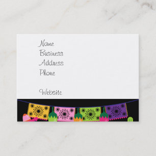 Fiesta Party Sombrero Cactus Limes Peppers Maracas Business Card