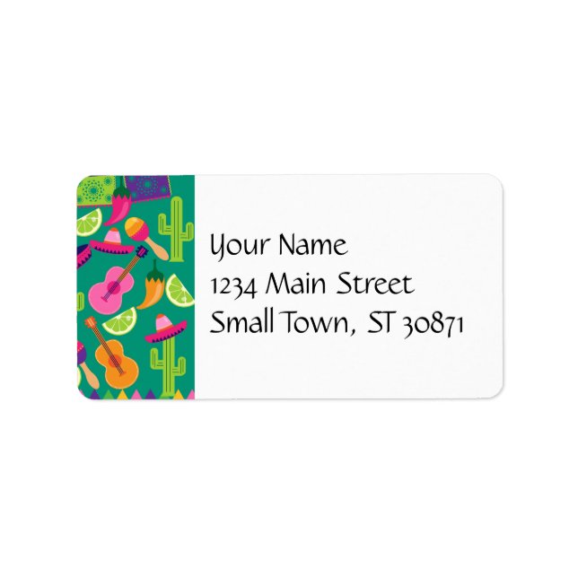 Fiesta Party Sombrero Limes Guitar Maraca Saguaro Label (Front)