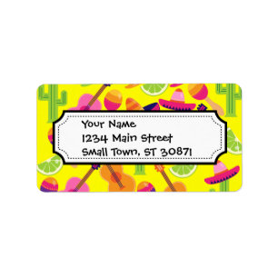 Fiesta Party Sombrero Limes Guitar Maraca Saguaro Label