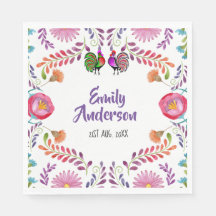 FIESTA Partyware Personalised Folk Art Flowers