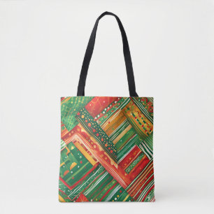 fiesta patchwork tote bag