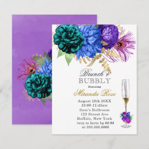 Fiesta Peacock Peony Brunch & Bubbly Invites