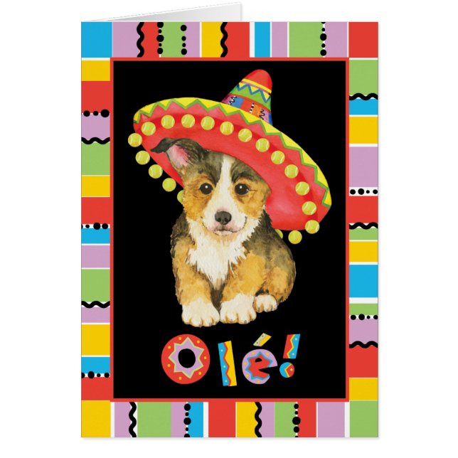 Fiesta Pembroke Welsh Corgi Card (Front)