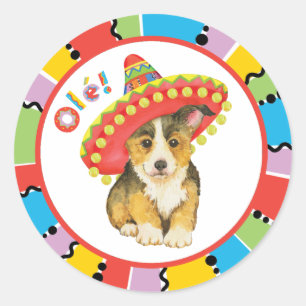 Fiesta Pembroke Welsh Corgi Classic Round Sticker