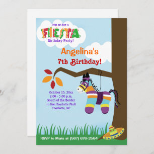 Fiesta Pinata Cinco de Mayo Birthday Invitations